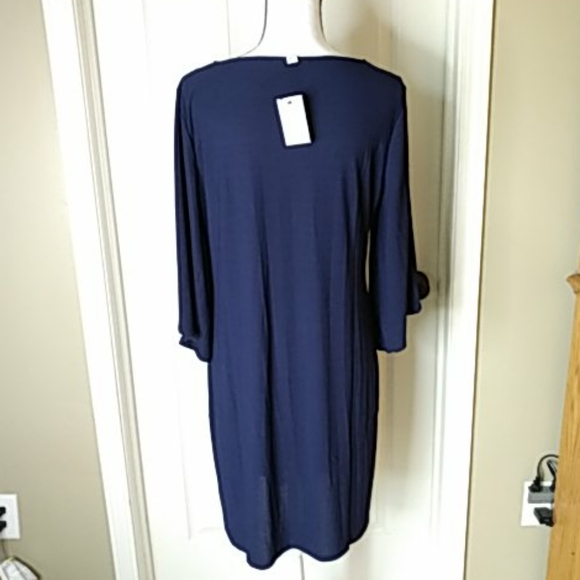 NEW Dana Buchman Blue Floral Dress 3/4 Sleeve LP - Picture 3 of 5